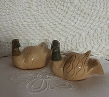 Pair of mineral mandarin ducks, feng shui symbol