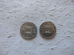 Ausztria ezüst 1/2 schilling 1925 2 darab