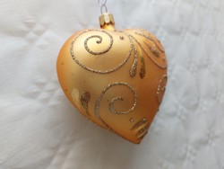 Retro glass Christmas tree decoration heart shape golden big glass decoration
