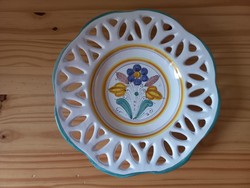 Ceramic plate with openwork edge, haban pattern, wall decor 25cm