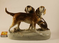 Pair of royal dux hunting dogs 876