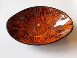 Retro ceramic oval old bowl decorative bowl 26 cm