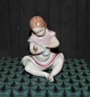 Baby girl - hand painted i.O. Drasche porcelain