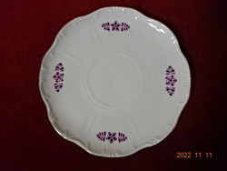 Zsolnay porcelán teáscsésze alátét lila mintával, átmérője 15,3 cm. Vanneki! Jókai.