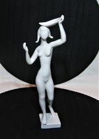 Donner Gertrud- Art deco akt tállal Fehér  kőbányai porcelán