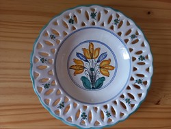 Ceramic plate with openwork edge, haban pattern, wall decor 22cm