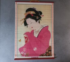 Japán gésa falikép, papírtekercs nyomat 32 x 48 cm