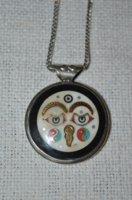 Bizsu nyaklánc dekoratív 2 oldalas medállal