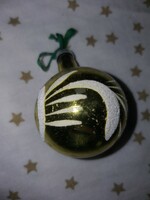 Retro glass yellow sphere Christmas tree decoration