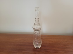 Old antique drinking glass bottle with special shape convex pattern 26.5 cm