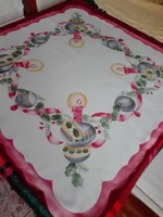 Silk shiny Christmas tablecloth, tablecloth, 83 x 83 cm
