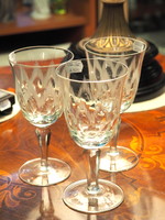 Champagne glass with a nice polished pattern