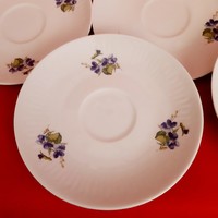 Német Henneberg porcelán, ibolya mintás tányér, ksitányér (5 db)