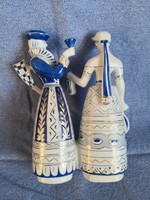 Pair of wine hunters, first-class Hólloháza porcelain