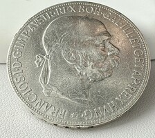 651T. From HUF 1! 1900 silver József Ferenc 5 kroner, Austrian type, in the condition shown in the pictures!