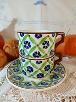 Gyönyörű retró kerámia, kemény porcelán teás csészék