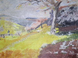 Serene summer landscape k. A. Signed, oil on canvas, 40x30 cm