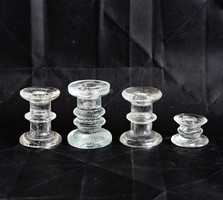 Mid-century modern design glass candle holder set - Scandinavian style, retro