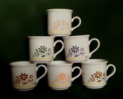 Rosenberger Biltons német-angol teás kávés füles fajansz kerámia bögre csésze színes virág minta