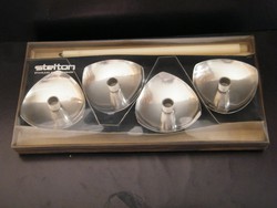 Stelton Danish design set of 4 metal candle holders