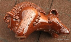 Ceramic sculpture - glazed ceramic bull