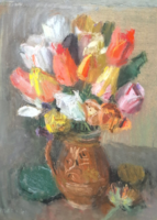 Imreh Zsigmond: Tulipán - pasztell (Teljes méret: 39x50 cm)