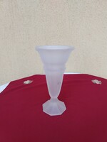 Antik nyolcszögletű opálüveg váza,,ritka forma,,.27 cm,,1,8 kg,,Hibátlan.