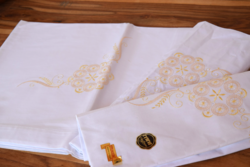 Rare art deco embroidered set of 2 sheets and 2 pillowcases never used 240 x 150