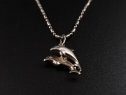 Női ezüst 925-ös sterling nyaklánc delfin medál