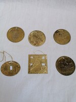 6 pieces of plate Christmas decoration (chain bridge, fishing bastion, 3 pieces of fire tower sopron)