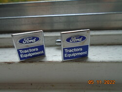 Ford tractors equipment vintage fire enamel chrome cufflink with ford company logo