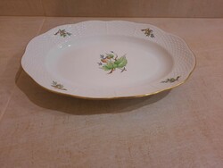 Herendi hecsedli, csipkebogyó mintás porcelán kínáló tál