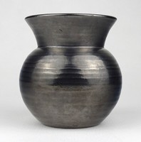 1L517 Mid century grafitszürke kerámia váza díszváza 10 cm