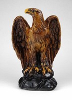 1L553 old painted plaster eagle statue on pedestal 19 cm