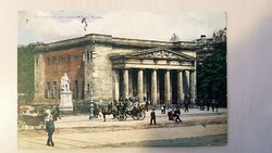 Berlin, Unter den Linden, Neue Wache, 1913, régi képeslap, életkép, hintók