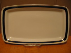 Large art deco serving bowl, tray, with cobalt-gold stripe, Hólloházi