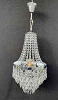 Basket crystal chandelier, chrome-plated. Art deco