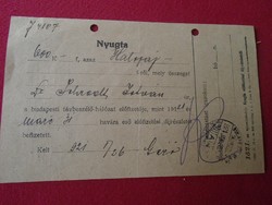 DEL012.15 Távbeszélő  nyugta  1921  600 korona Budapest  telefondíj