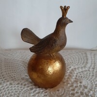 Bird on gold sphere with crown, Seneca design