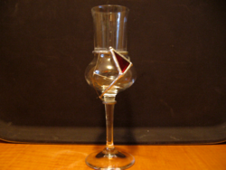 Pálinkás, grappás pohár Tiffany díszítéssel