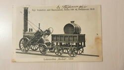 Locomotive rocket, Berlin, museum postcard, 1912