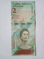Unc paper money !! 2 Bolivares Venezuela 2018 !! (2)