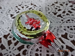 Karácsonyi  üveggömb, kulacs forma, átmérője 4 cm. Vanneki!