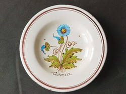 LEÁRAZTAM!!! Antik kézzel festett kerámia tányér virág mintával