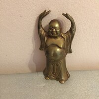 Örülő Buddha szobor 16cm sárga réz vagy bronz nem tudom!