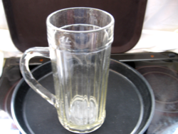 Retro ribbed liter jug with polished bottom, Soviet, Russian