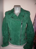 Vero Moda smaragd zöld hasított bőr dzseki