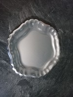 Retro hexagonal aluminum tray with matte surface 20x21cm