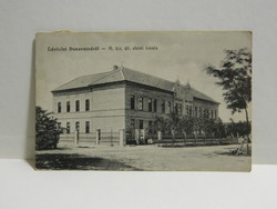 1916 Üdvözlet Dunavecséről - M. kir. áll. elemi iskola  városkép képeslap