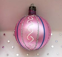 Hand-painted glass sphere Christmas tree ornament 6.5-7cm